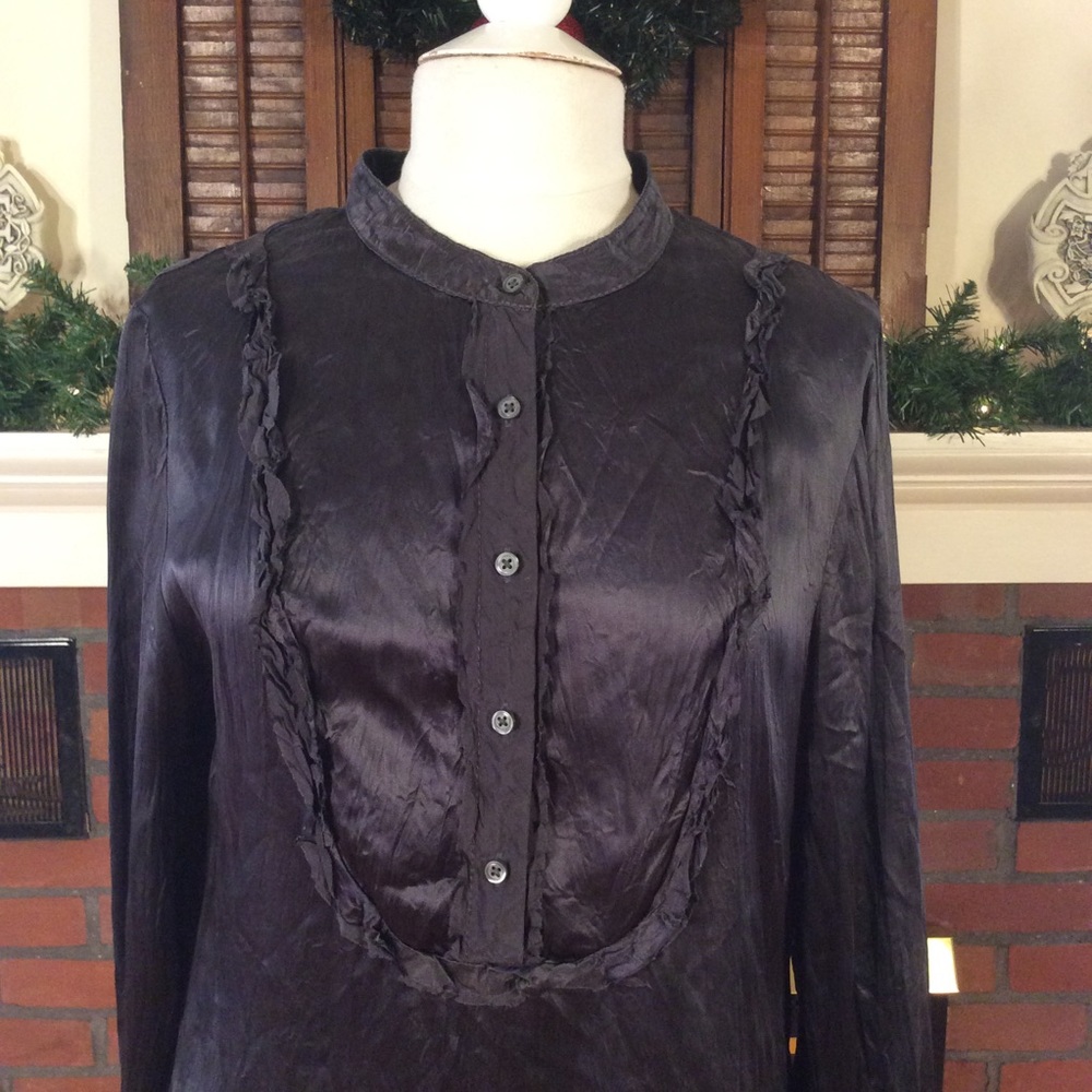 Banana Republic Charcoal Gray Silk Chemise Dress NWT - Picture 3 of 13
